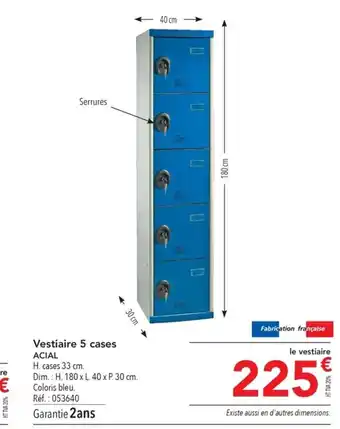Vestiaire 5 cases ACIAL