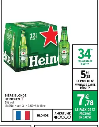 Intermarché BIÈRE BLONDE HEINEKEN Y 5% vol. offre