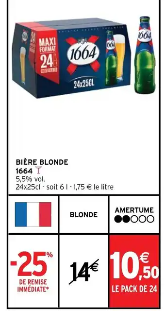 Intermarché BIÈRE BLONDE 1664 offre