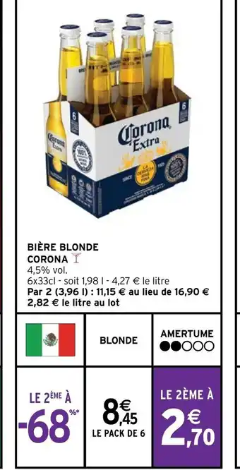 Intermarché BIÈRE BLONDE CORONA offre
