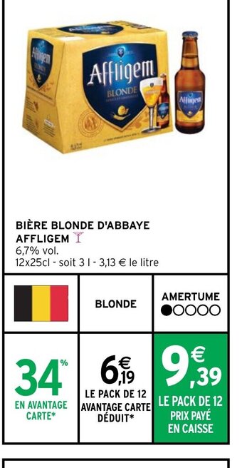 Intermarché BIÈRE BLONDE D'ABBAYE AFFLIGEM I offre