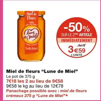 Monoprix Lune de miel miel de fleurs offre