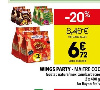 Supeco Maitre coq wings party offre
