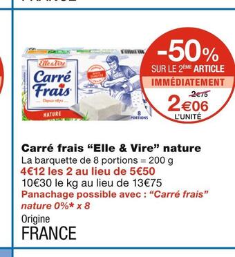 Monoprix Elle & vire carré frais nature offre