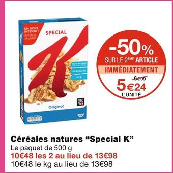 Monoprix Special k céréales natures offre