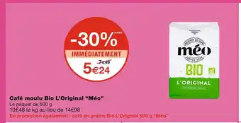 Monoprix Méo café moulu bio l’original offre