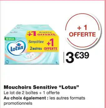 Monoprix Lotus mouchoirs sensitive offre
