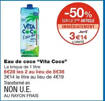 Monoprix Vita coco eau de coco offre