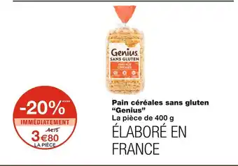 Monoprix Genius pain céréales sans gluten offre
