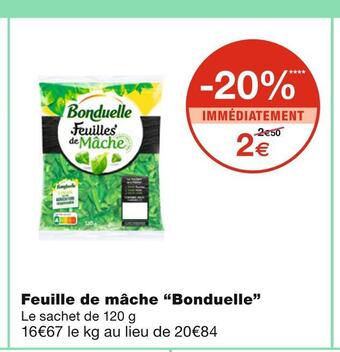 Monoprix Bonduelle feuille de mâche offre