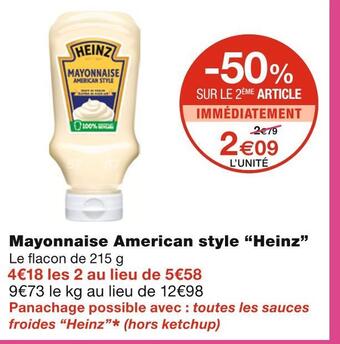 Monoprix Heinz mayonnaise american style offre