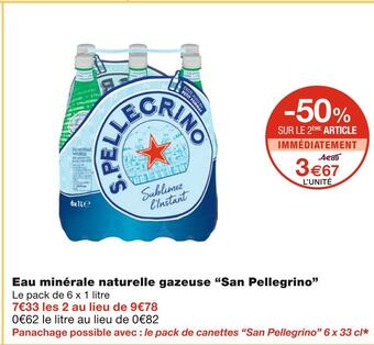 Monoprix San pellegrino eau minérale naturelle gazeuse offre