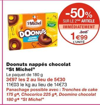 Monoprix St michel doonuts nappés chocolat offre