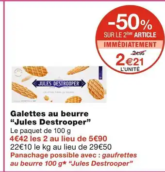 Monoprix Jules destrooper galettes au beurre offre