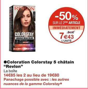 Monoprix Revlon coloration colorstay 5 châtain offre