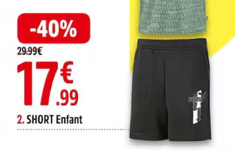 Intersport SHORT Enfant offre