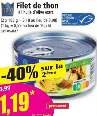 Norma Filet de thon offre