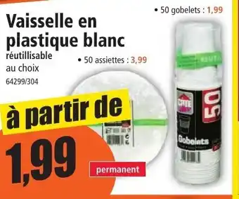 Norma Vaisselle en plastique blanc offre