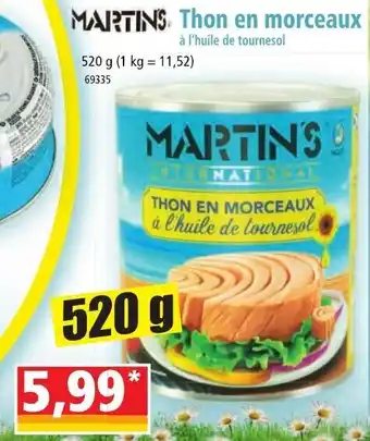 Norma MARTINS Thon en morceaux offre