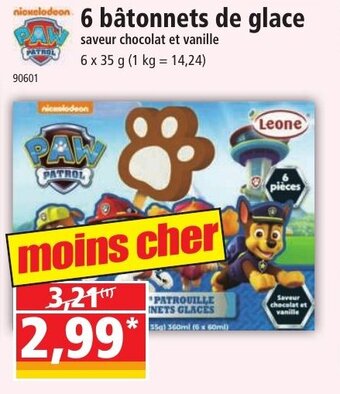 Norma 6 bâtonnets de glace offre