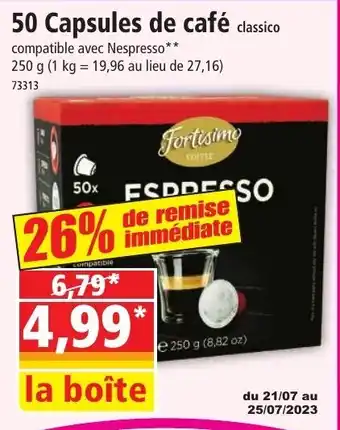 50 Capsules de café