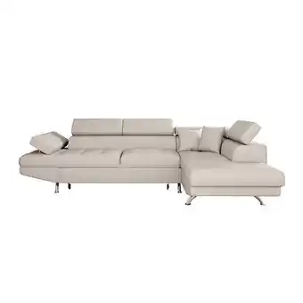 E.Leclerc Canapé d'angle rio convertible avec coffre en tissu - angle droit, beige offre