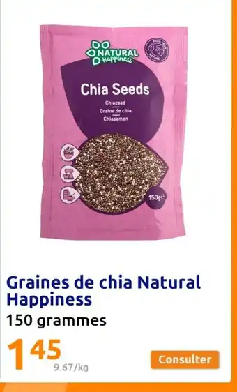 Action Graines de chia Natural Happiness 150 grammes offre
