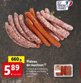 Lidl Plateau de saucisses (2) offre