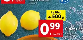 Lidl Citrons (6) ou (8) offre