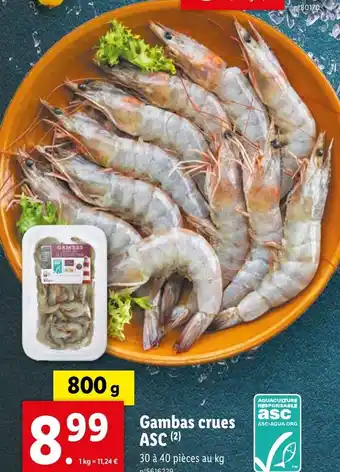 Lidl Gambas crues ASC (2) offre