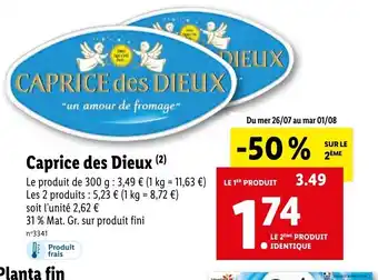 Lidl Caprice des Dieux (²) offre