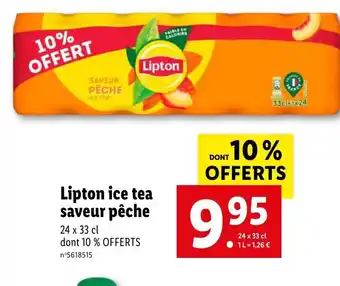 Lidl Lipton ice tea saveur pêche offre