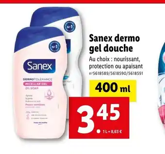 Lidl Sanex dermo gel douche offre