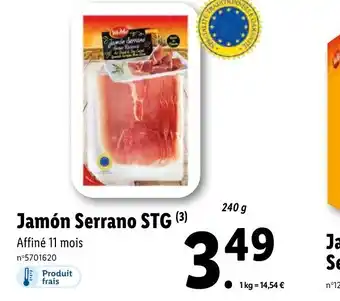 Lidl Jamón Serrano STG (³) offre