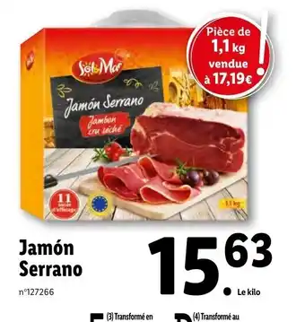 Lidl Jamón Serrano offre