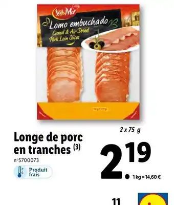 Lidl Longe de porc en tranches (3) offre