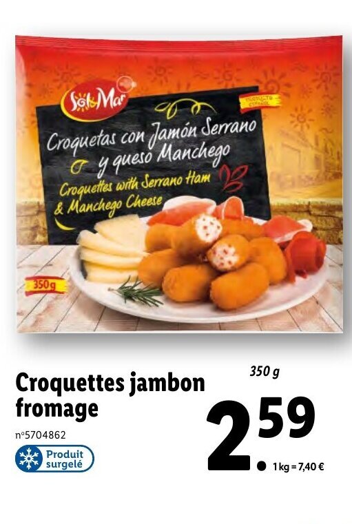 Promo Croquettes jambon fromage chez Lidl