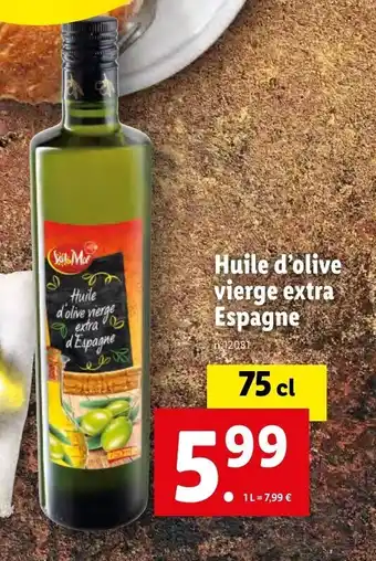 Lidl Huile d'olive vierge extra Espagne offre