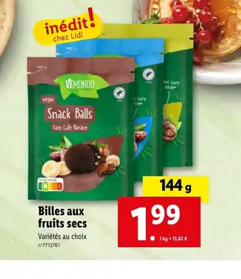 Lidl Billes aux fruits secs offre