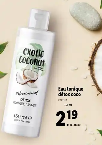 Lidl Eau tonique détox coco offre