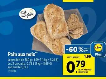 Lidl Pain aux noix** offre