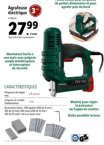 Lidl Agrafeuse électrique offre