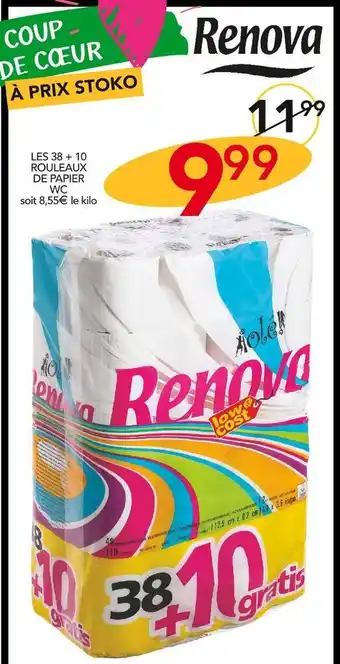 Renova les 38 + 10 rouleaux de papier wc