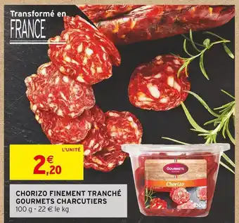 Gourmets charcutiers chorizo finement tranché