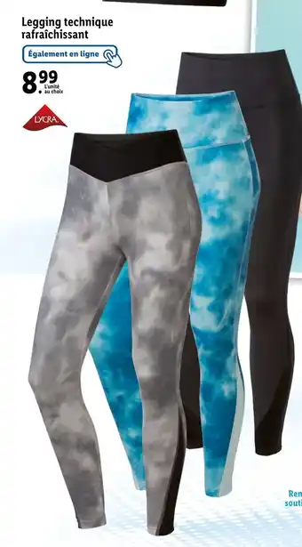 Lidl Legging technique rafraîchissant offre
