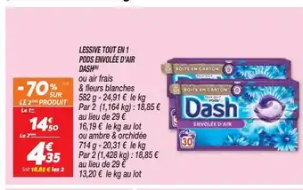 Netto Lessive tout en 1 pods envolée d`air dash offre