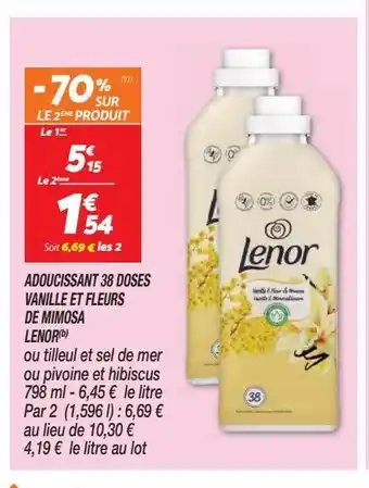Netto Adoucissant 38 doses vanille et fleurs de mimosa lenor offre