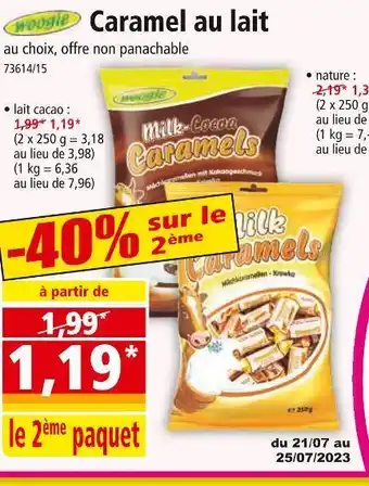 Norma Woogie caramel au lait offre