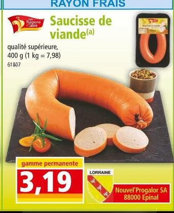 Norma Les régions à table saucisse de viande offre