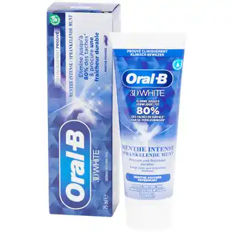 Action Oral-b dentifrice oral-b 3d white menthe intense offre